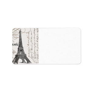 modern vintage Eiffel Tower Label