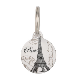 modern vintage Eiffel Tower Pet Tag