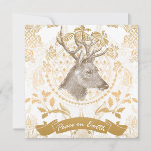 Modern Vintage Elegant Gold Christmas Holiday Card