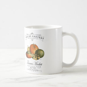 modern vintage fall gourds and pumpkin coffee mug