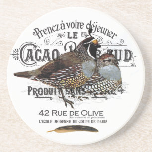 modern vintage fall quail coaster
