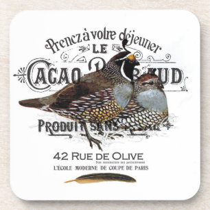 modern vintage fall quail coaster