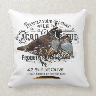 modern vintage fall quail cushion
