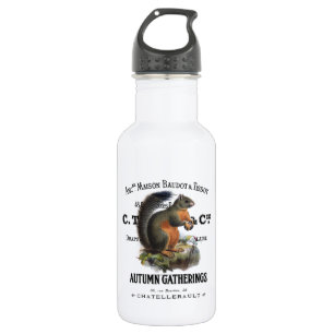 modern vintage fall squirrel 532 ml water bottle