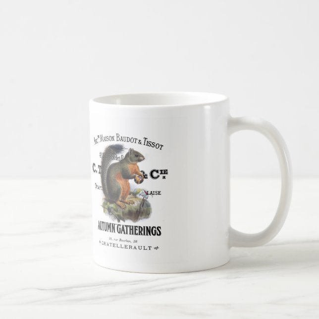 modern vintage fall squirrel coffee mug (Right)