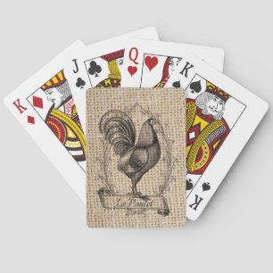 Modern vintage Farm Chicken french country rooster Playing Cards
