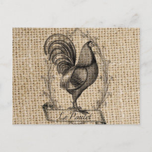 Modern vintage Farm Chicken french country rooster Postcard