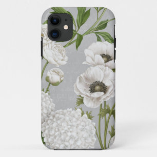 Modern Vintage Farmhouse white flower garden iPhone 11 Case