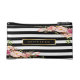Modern Vintage Floral Classic Black White Stripes