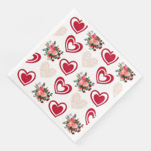 Modern Vintage Floral Paper Dinner Napkins