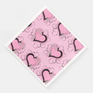 Modern Vintage Floral Paper Dinner Napkins
