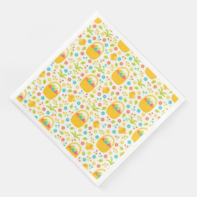 Modern Vintage Floral Paper Dinner Napkins (Corner)