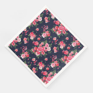 Modern Vintage Floral Paper Dinner Napkins