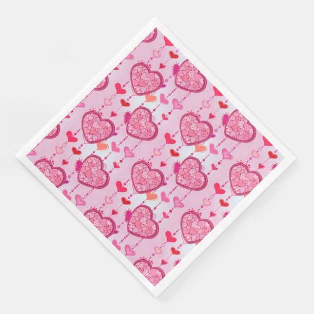 Modern Vintage Floral Paper Dinner Napkins (Corner)