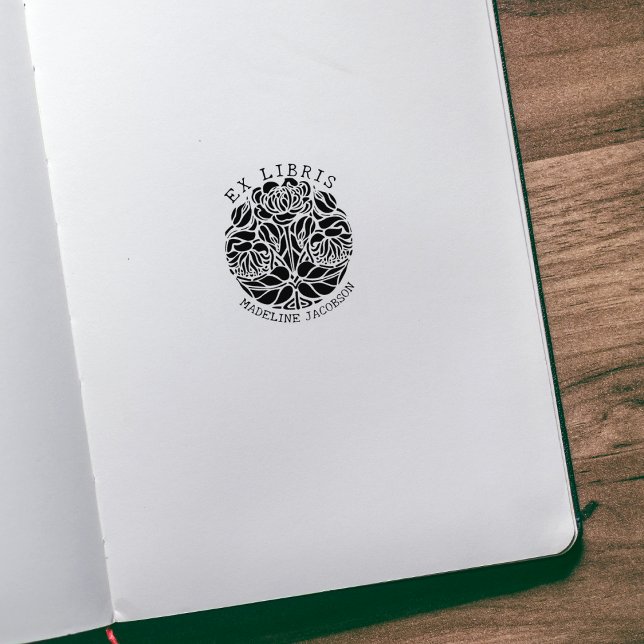 Modern Vintage Flower, Ex Libris Book   Rubber Stamp (Creator Uploaded)
