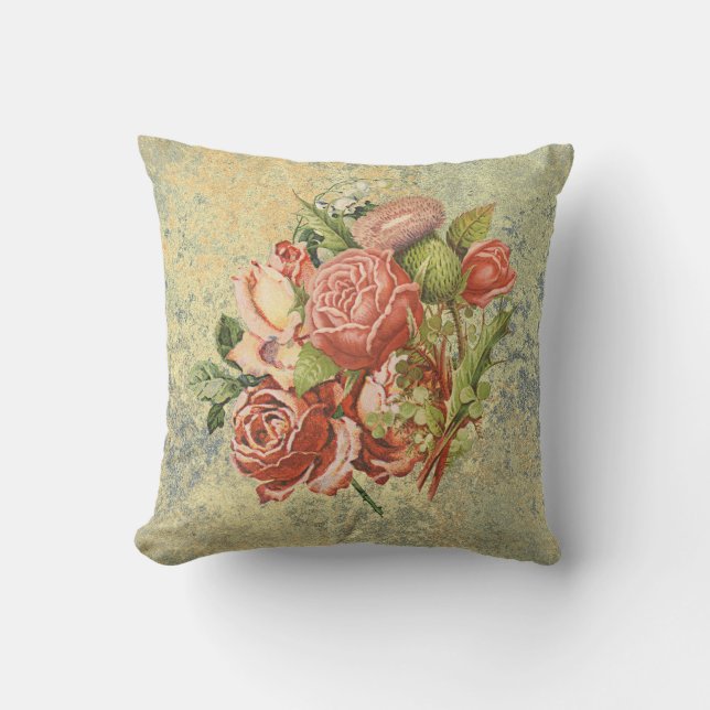 Modern Vintage Flowers Cushion (Front)