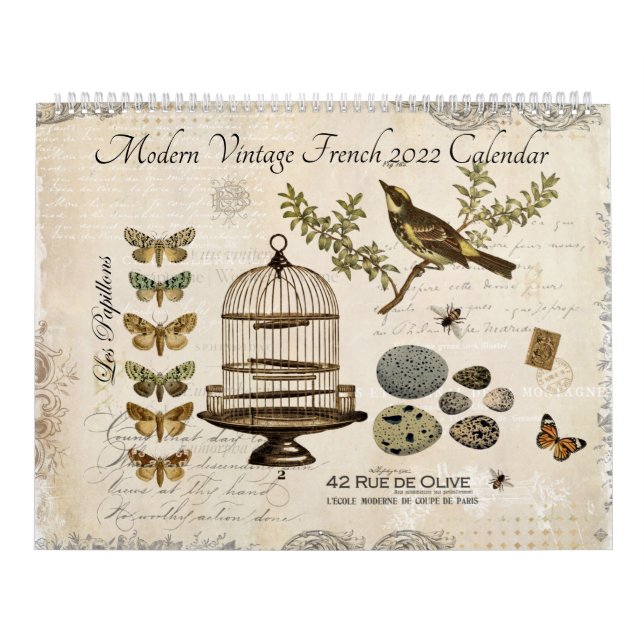 Modern Vintage French 2022 Calendar (Cover)
