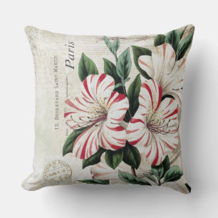 modern vintage french amarylis cushion