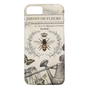 Modern Vintage French Bee garden iPhone 8/7 Case