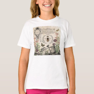 Modern Vintage French Bee garden T-Shirt