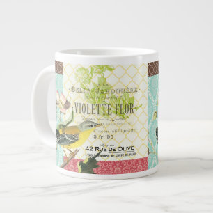 Modern Vintage French Bird coffee mug