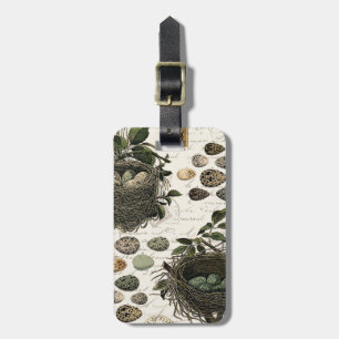 Modern Vintage French bird nests and eggs Luggage Tag