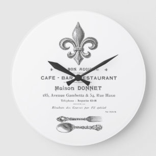 MODERN VINTAGE FRENCH BISTRO LARGE CLOCK