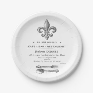 MODERN VINTAGE FRENCH BISTRO PAPER PLATE