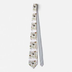 modern vintage french botanical birds and flowers tie