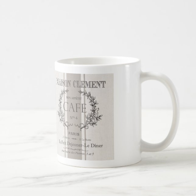 modern vintage french cafe coffee mug (Right)