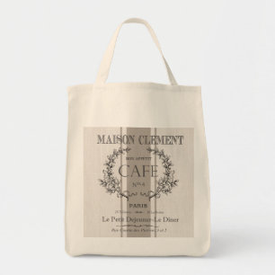 modern vintage french cafe tote bag
