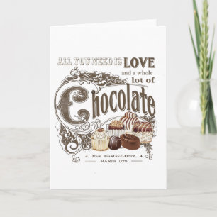 modern vintage french chocolates card