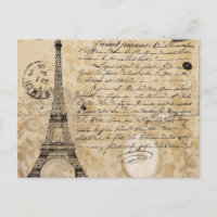 Modern Vintage French collage Eiffel Tower 