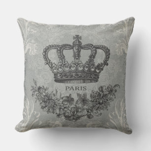 modern vintage french crown cushion
