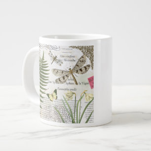 modern vintage french dragonfly large coffee mug