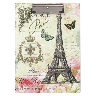 modern vintage french eiffel tower clipboard