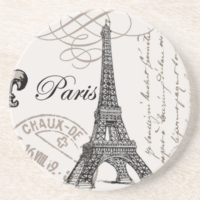 modern vintage french Eiffel Tower Coaster (Front)