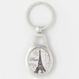 modern vintage french Eiffel Tower Key Ring