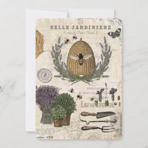Modern Vintage French Farmhouse Bee Invitation