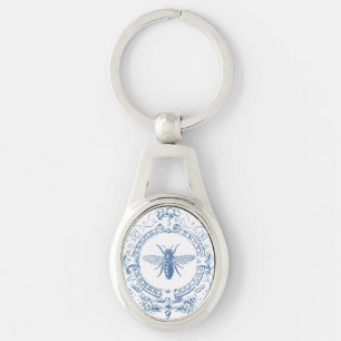 Modern Vintage French farmhouse bee Key Ring