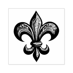Modern Vintage French Fleur de Lis Rubber Stamp