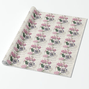 modern vintage french floral wrapping paper