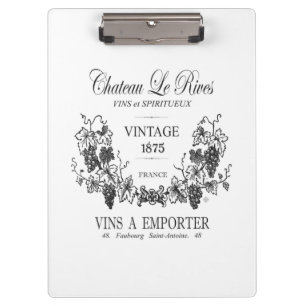 modern vintage french grain sac wine clipboard