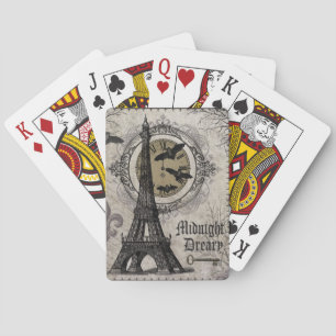 modern vintage french halloween Eiffel tower Playing Cards
