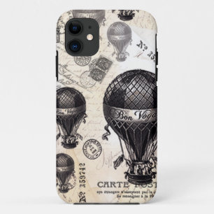 modern vintage French hot air balloons iPhone 11 Case