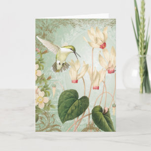 Modern Vintage French Hummingbirds Card