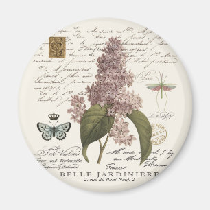 modern vintage French Lilacs Magnet