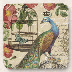 modern vintage french peacock coaster