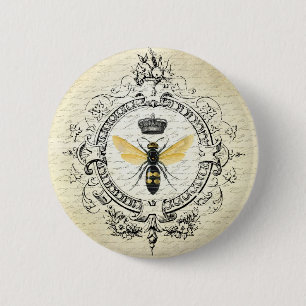 MODERN VINTAGE french queen bee 6 Cm Round Badge