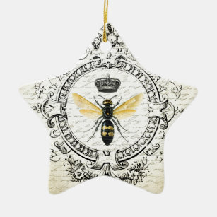 MODERN VINTAGE french queen bee Ceramic Tree Decoration